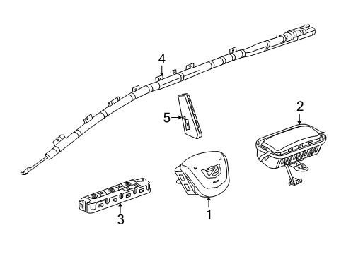 2018 Cadillac XT5 Air Bag Components Diagram
