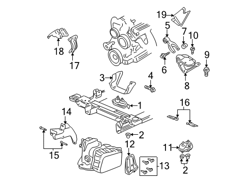2001 Chevy Monte Carlo Mount Plate, Driver Side Diagram for 15884396