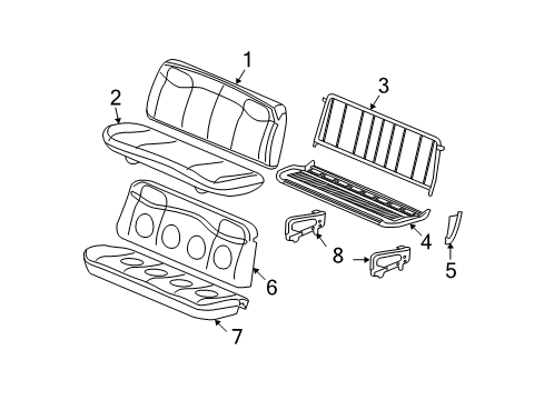 2007 Chevy Express 2500 Rear Seat Components Diagram 3 - Thumbnail