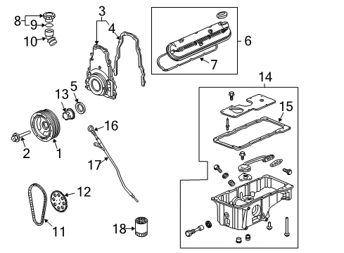 2007 Chevy Trailblazer Engine Parts & Mounts, Timing, Lubrication System Diagram 6 - Thumbnail