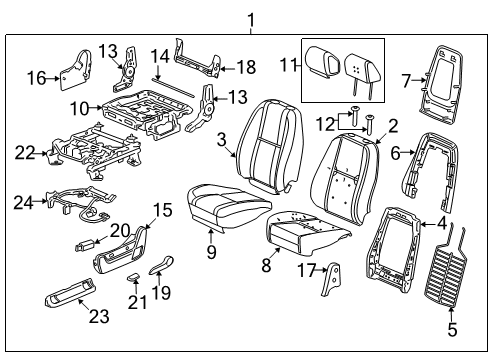 2009 Chevy Avalanche Front Seat Components Diagram 6 - Thumbnail