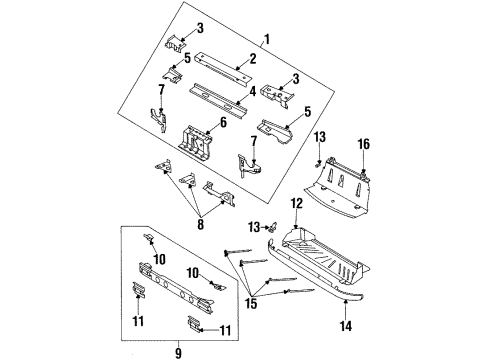 1997 Saturn SC2 Radiator Support Diagram