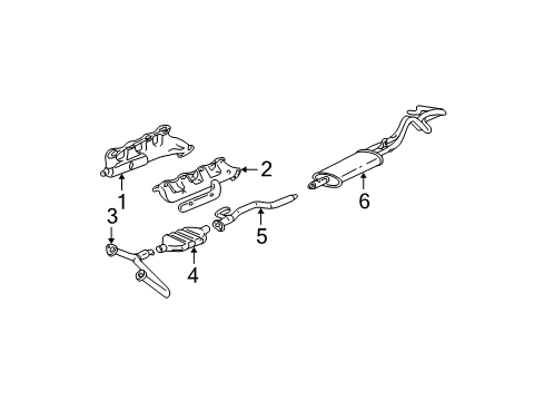 1995 GMC C2500 Exhaust Components, Exhaust Manifold Diagram