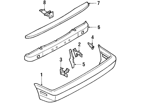 1987 Chevy Spectrum Mud Guard Diagram for 94139002