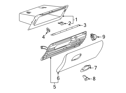2000 Saturn LW2 Glove Box Diagram