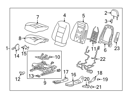 2018 Chevy Equinox Driver Seat Components Diagram