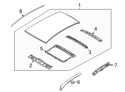 2005 Chevy Aveo Roof Bow Diagram for 96533473