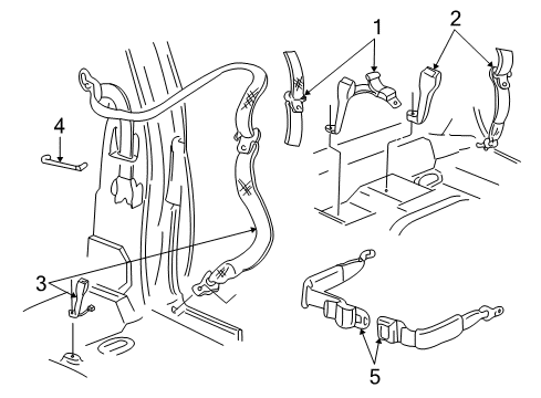 1994 Chevy S10 Lap & Shoulder Belt, Driver Side Diagram for 12381703