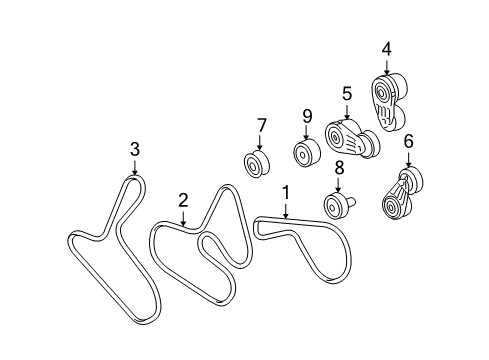 2007 Cadillac STS Serpentine Belt Diagram for 12578062
