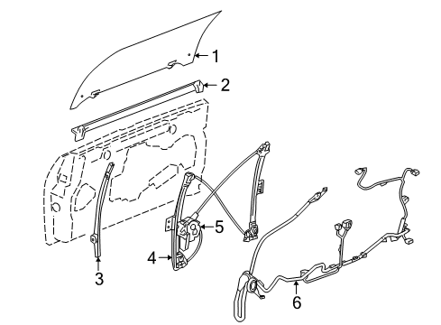 2005 GMC Envoy XUV Window Regulator Diagram for 19210376