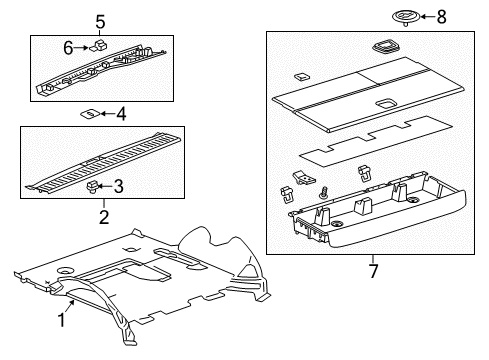 2017 Cadillac Escalade Interior Trim - Rear Body Diagram