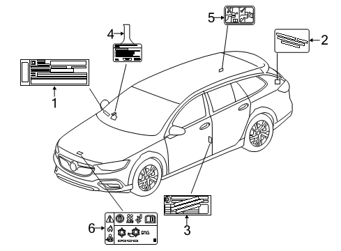 2018 Buick Regal Sportback Information Labels Diagram