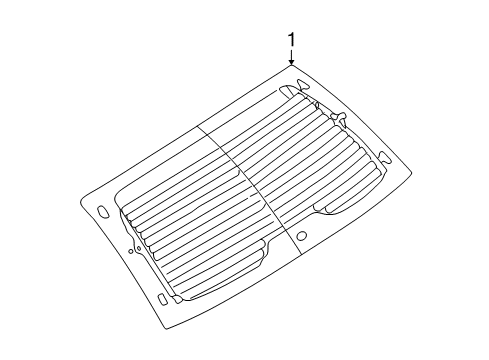 2002 Buick Rendezvous Lift Gate - Glass & Hardware Diagram