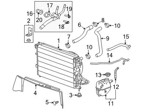 2008 Pontiac Torrent Radiator & Components Diagram