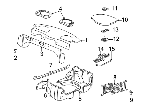 2001 Pontiac Grand Am Interior Trim - Rear Body Diagram