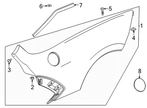2021 Chevy Corvette Quarter Panel & Components Diagram