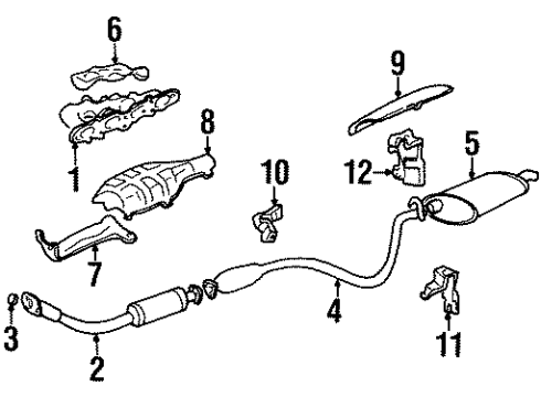 1993 Buick Skylark Muffler & Pipe Diagram for 22573180