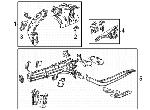 2023 Chevy Trailblazer Structural Components & Rails Diagram