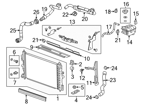 2015 Chevy Cruze Radiator & Components Diagram