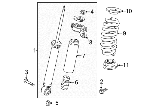 2018 Buick Regal Sportback Shock, Rear Upper Diagram for 84304544