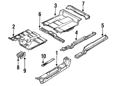 2000 GMC Yukon Floor & Rails Diagram
