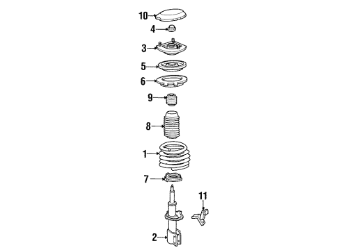 1995 Oldsmobile 98 Struts & Suspension Components - Front Diagram