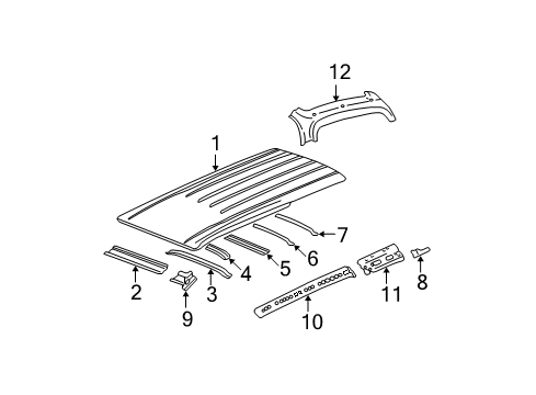 2004 GMC Envoy XL Header Reinforcement, Driver Side Diagram for 15101331