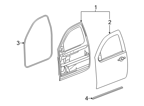 2008 GMC Sierra 2500 HD Front Door Diagram