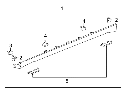 2014 Chevy Sonic Exterior Trim - Pillars, Rocker & Floor Diagram
