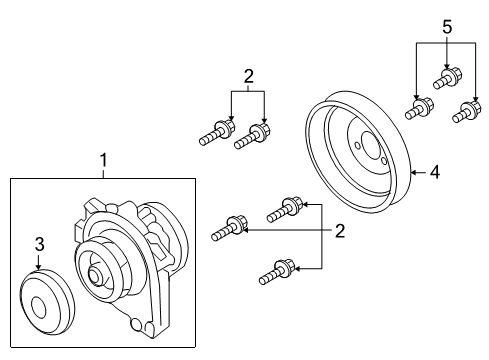 2008 Saturn Astra Water Pump Bolt Diagram for 11099521