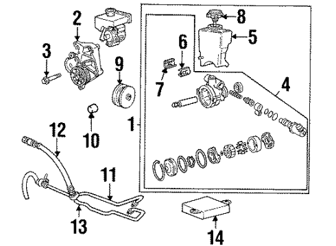 1995 Pontiac Grand Am P/S Pump & Hoses, Steering Gear & Linkage Diagram 5 - Thumbnail