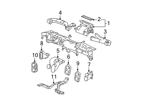 2006 Pontiac Grand Prix Floor Duct Diagram for 10348191