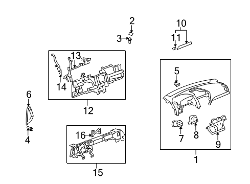2010 Saturn Vue Defroster Grille Diagram for 96827001
