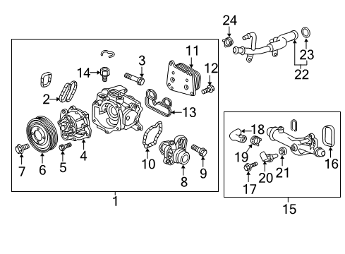 2018 Chevy Malibu Water Pump Diagram for 55582273