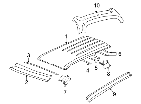 2009 GMC Envoy Roof & Components Diagram