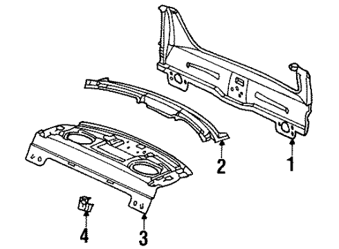 1999 Cadillac DeVille Panel Below Lid, Rear Diagram for 12372415