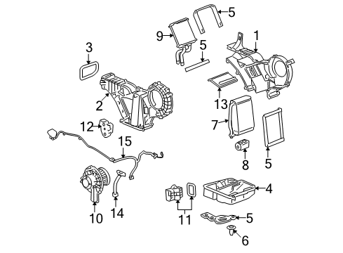 2008 Cadillac Escalade ESV Auxiliary A/C & Heater Unit Diagram