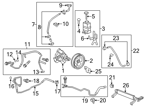 2011 Buick Enclave P/S Pump & Hoses, Steering Gear & Linkage Diagram