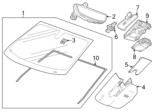 2024 Cadillac XT4 Glass, Reveal Moldings Diagram