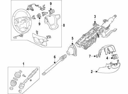 2023 GMC Yukon XL Steering Column Diagram for 23329703