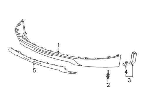 2023 Cadillac XT5 Bumper & Components - Front Diagram