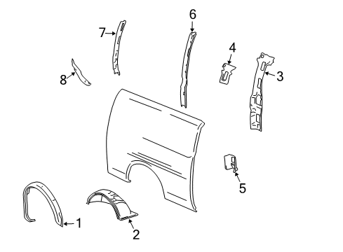 2018 Chevy Express 2500 Inner Structure - Side Panel Diagram