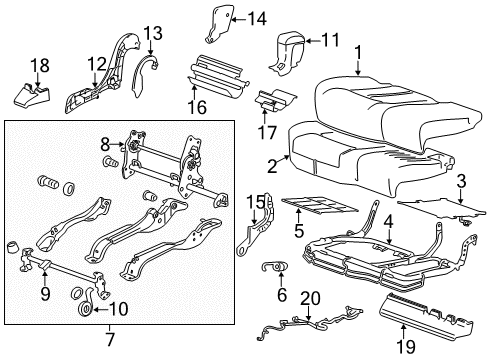 2013 Cadillac SRX Rear Seat Components Diagram 4 - Thumbnail