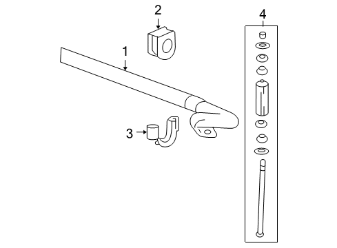 2012 GMC Yukon Stabilizer Bar & Components - Front Diagram