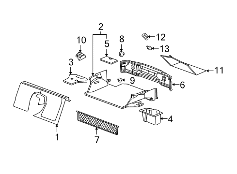 2011 Chevy Corvette Interior Trim - Rear Body Diagram