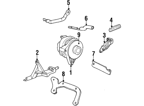 1996 Buick Riviera Alternator Rear Bracket Diagram for 24504151