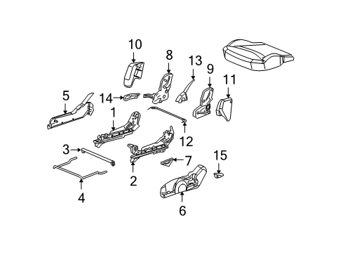 2007 Saturn Ion Recline Adjuster, Outer Passenger Side Diagram for 22729713