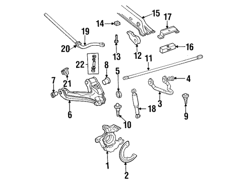 1991 GMC K3500 Upper Control Arm, Passenger Side Diagram for 12544000