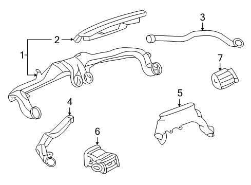 2010 Saturn Sky Air Vent, Passenger Side Diagram for 15932624