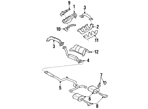 2000 Pontiac Grand Prix Exhaust Manifold, Passenger Side Diagram for 24507481